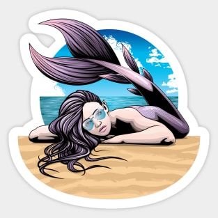 Sunbathing Mermaid Sticker